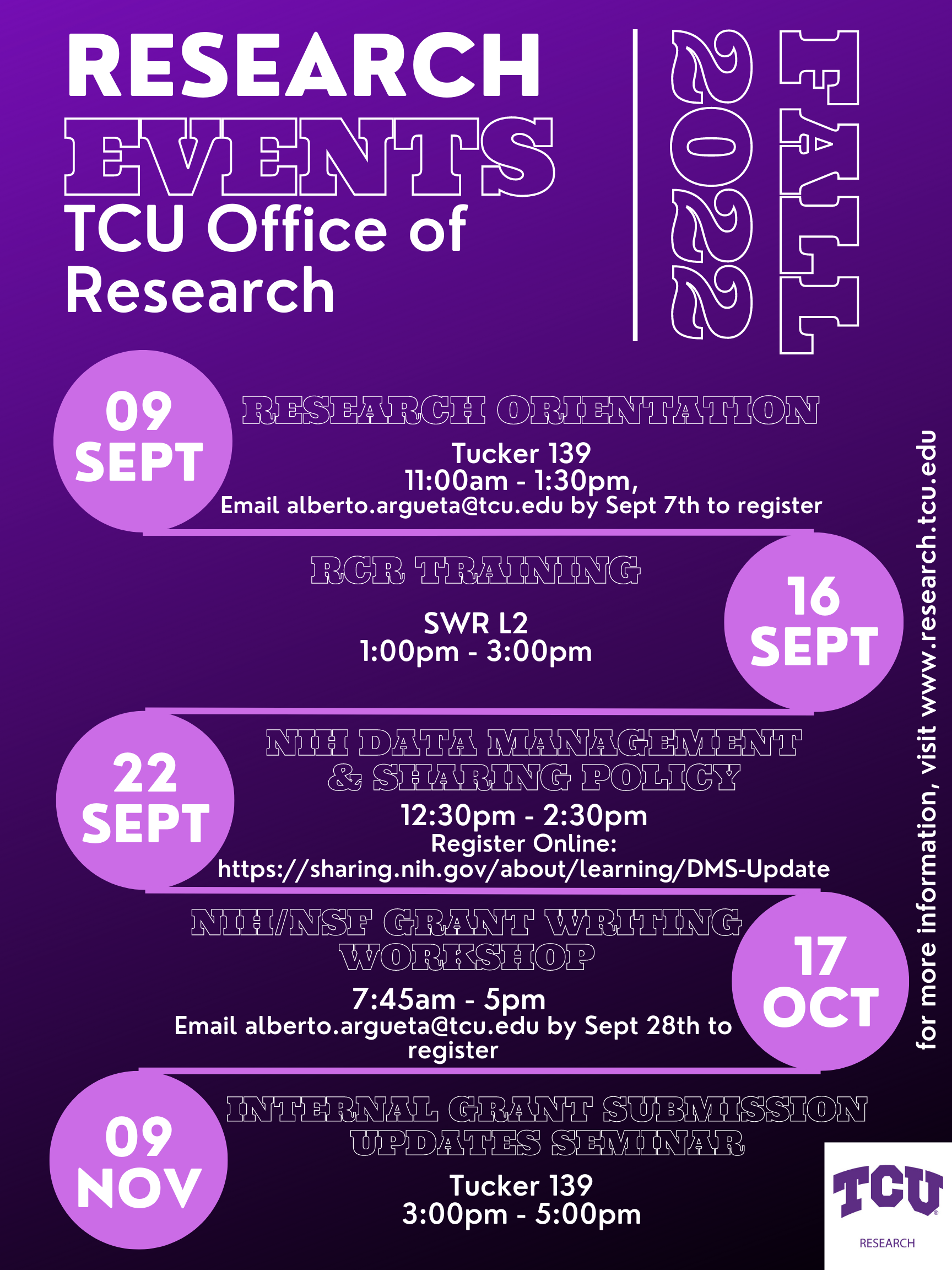 Research events listing